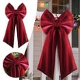 thumbnail image 2 of 35.4x17.7 Inch Giant Red Velvet Christmas Bow, Extra Large Vintage Style Bow for Tree Topper and Wreath Decor, Outdoor Indoor Holiday Party Supplies (1PC-Dark Green), 2 of 6
