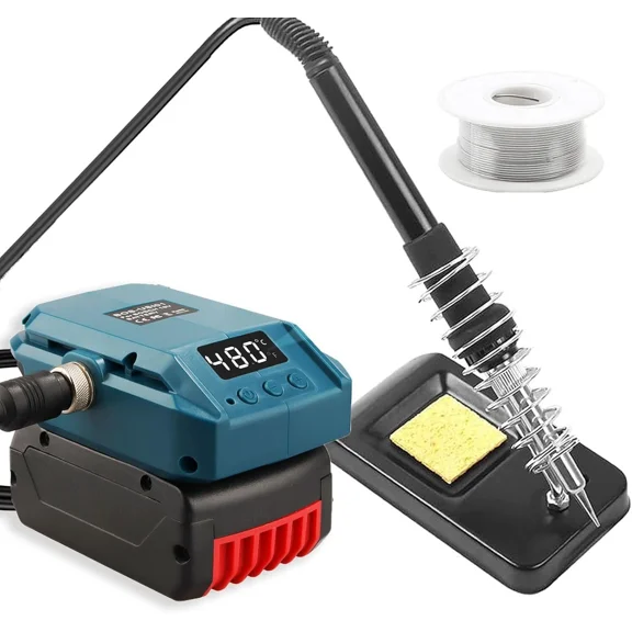 Cordless 60W Electric Cordless Soldering Iron LCD Welding Tool For Bosch 18V GBA