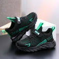 thumbnail image 5 of ZHOGXU Children Boys Fashion Mesh Lace Up Sneakers Comfortable Breathable Lightweight Patchwork Soft Soled On Outdoor Sports Shoes,Black,4.5-5 Years, 5 of 8