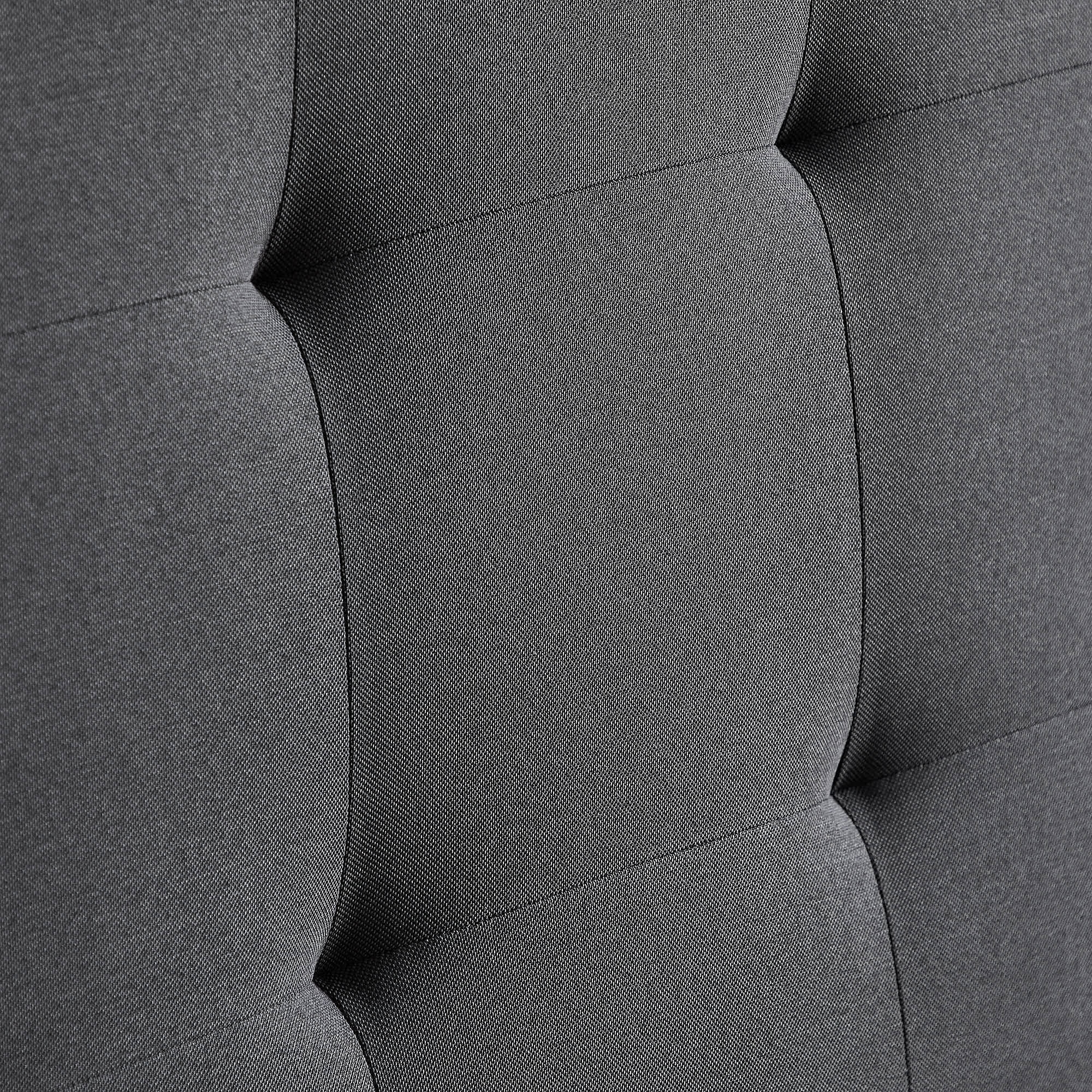 Rest Haven Scallop Edged Upholstered Headboard, Queen, Charcoal