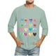 thumbnail image 1 of Camisas de Manga Larga para los Hombres Día de San Valentín Impresión Cuello Redondo Moda Casual, Mezcla de Poliéster de Lino de Algodón para Primavera Verano, 1 of 1