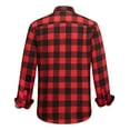 thumbnail image 3 of Youclos Mens Flannel Plaid Shirts Corduroy Collar Long Sleeve Button Down Shirt with Pocket, 3 of 8