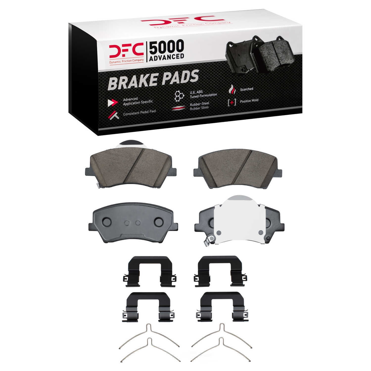 Dynamic Friction Company 1551-1912-01 DFC 5000 Advanced Brake Pads - Ceramic and Hardware Kit - OE