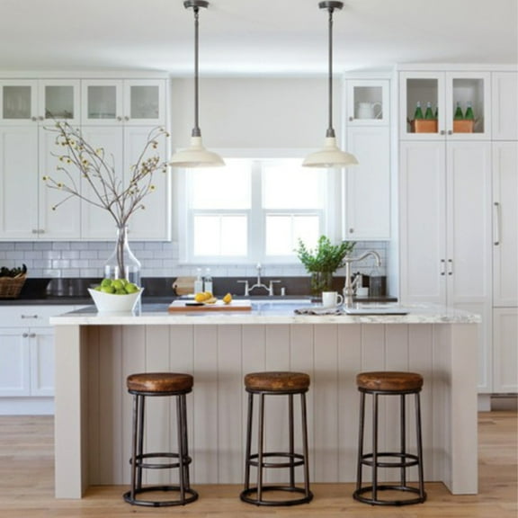 24 Inch Mango Wood Counter Height Barstool With Iron Base Brown And Black - Saltoro Sherpi