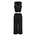 thumbnail image 3 of Women's Elegant Solid Color Casual Suit Vest and Trousers Set, 3 of 3