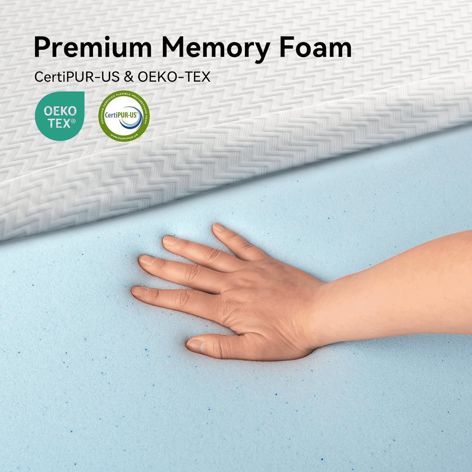 Gel Memory Foam Mattress, 2-Inch Size, Breathable Mattress with Removable Cover, High Density Mattress for Pain Relief
