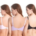 thumbnail image 2 of Curve Muse 3 Pack Plus Size Unlined Semi-Sheer Balconette Underwire Lace Bra-LAVENDER,GREY,IVORY-34B, 2 of 7