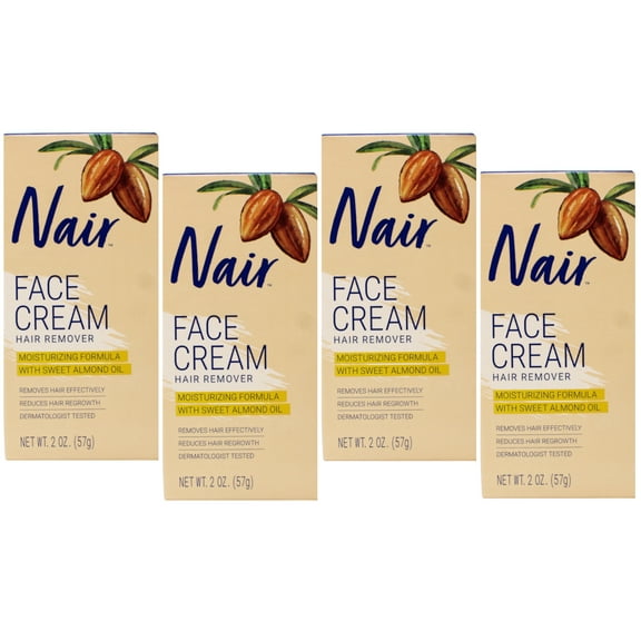 4 Pack - Nair Hair Remover Moisturizing Face Cream 2 oz Each