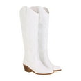 thumbnail image 1 of Kesitin Womens Chunky Heel Cowboy Boot for Women Casual Fashion Embroidered Shoes White 5, 1 of 6