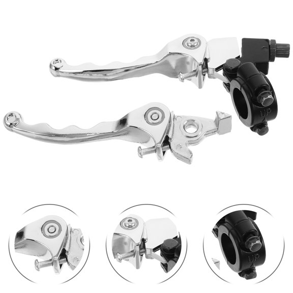 TEHAUX 2Pcs Replacement Brake Lever for Motorcycle Metal Multi Color Foldable Three Finger Handlebar Grips
