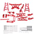 thumbnail image 1 of RC Front Rear Suspension Arm Kit, 1/10 RC Aluminum Alloy Parts Kit Compatible for TRAXXAS Slash 2WD 1/10 RC Car(red), 1 of 9