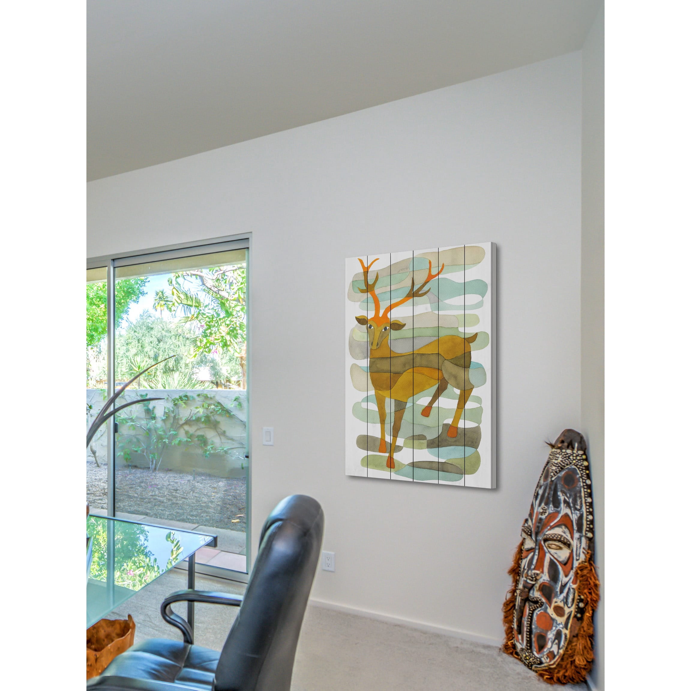 Marmont Hill "Stag" by Yolanta Gawlik Painting Print on White Wood