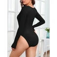thumbnail image 6 of Sociala Long Sleeve Bodysuit for Womens One Piece Rompers with Thumb holes, 6 of 6