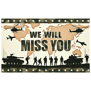 LUUFILx Military Farewell Banner Camouflage We Will Miss You Background Decorations Party Supplies Soldiers Deployment Backdrop Banner Veterans Event Outdoor
