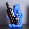 thumbnail image 3 of GUOOL Creative Bear Storage Rack Statue Animal Champagne Holder Decorative Sculpture Blue, 3 of 9