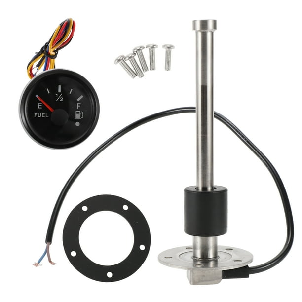 Kit de Unidad de Envío de Combustible y Medidor de 200mm 7.87" Longitud Unidad de Envío de Combustible de Barco Sensor de Combustible Marino Metal 1 Set 0-190 Ohm