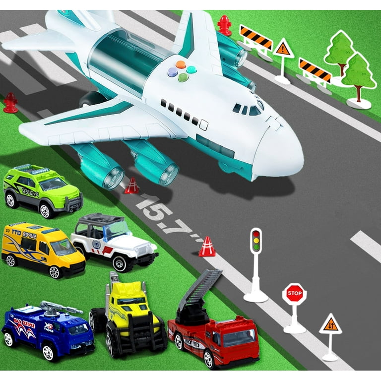 JoyX Educational City Cars & Airplane Toy Set for 3-7 Year Olds