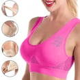 thumbnail image 5 of HomeDM Sports Bras for Women with Removable Pads - Mesh Comfortable Wireless Soft Support Bras Yoga Workout Seamless Full Coverage No Underwire Bra for Everyday - Hot Pink/L, 5 of 5