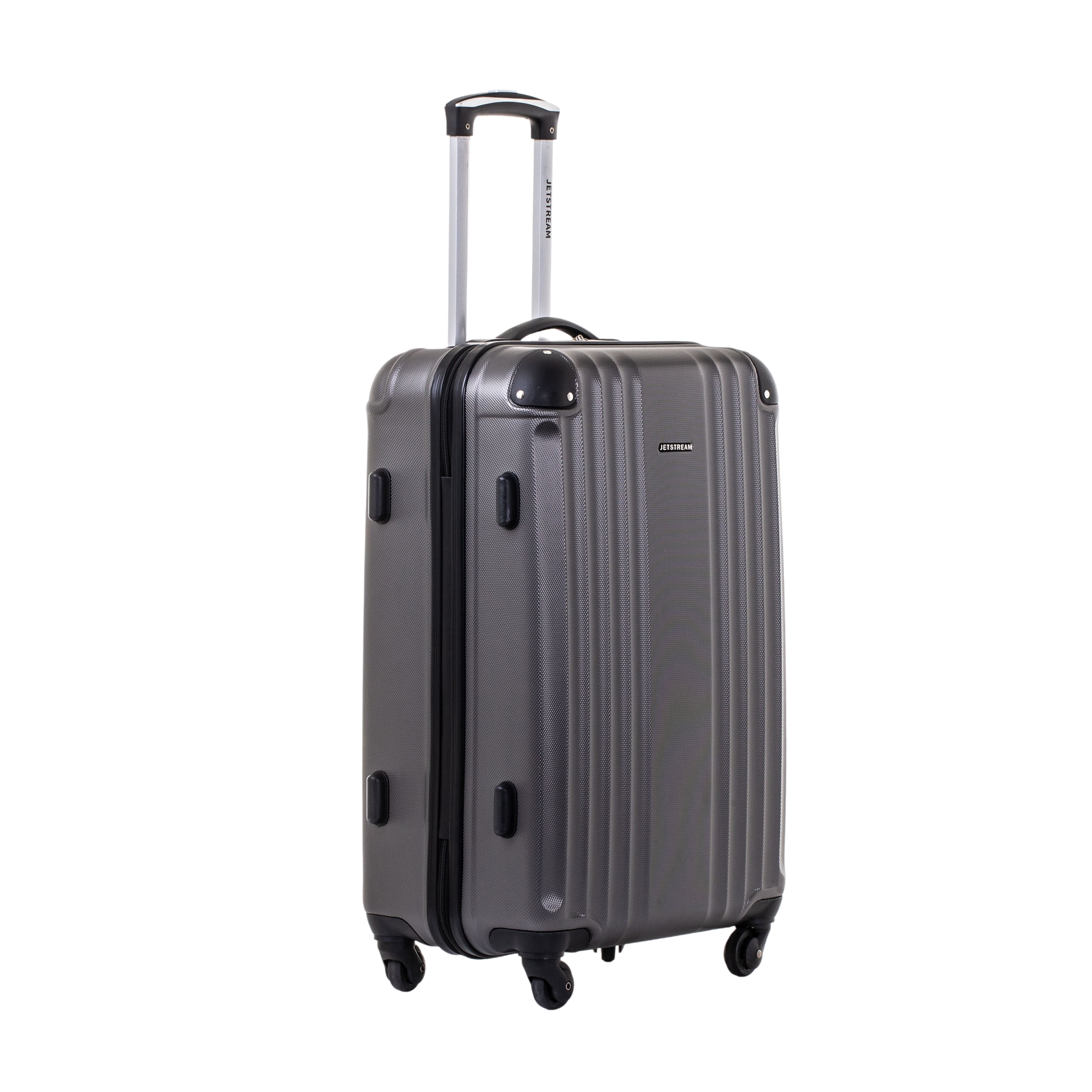 Jetstream 24-inch Hardside Spinner Upright Checked Luggage, Durable ABS/PC Material, Charcoal