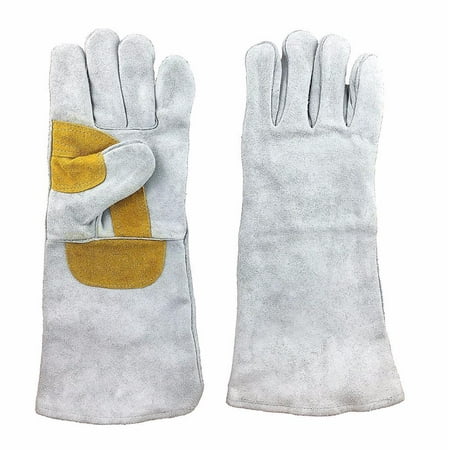 - Instapark® Welding Gloves Medium Large XL MIG/STICK TIG Compatible | Leather Lined, Grey 16” One Size Fits All