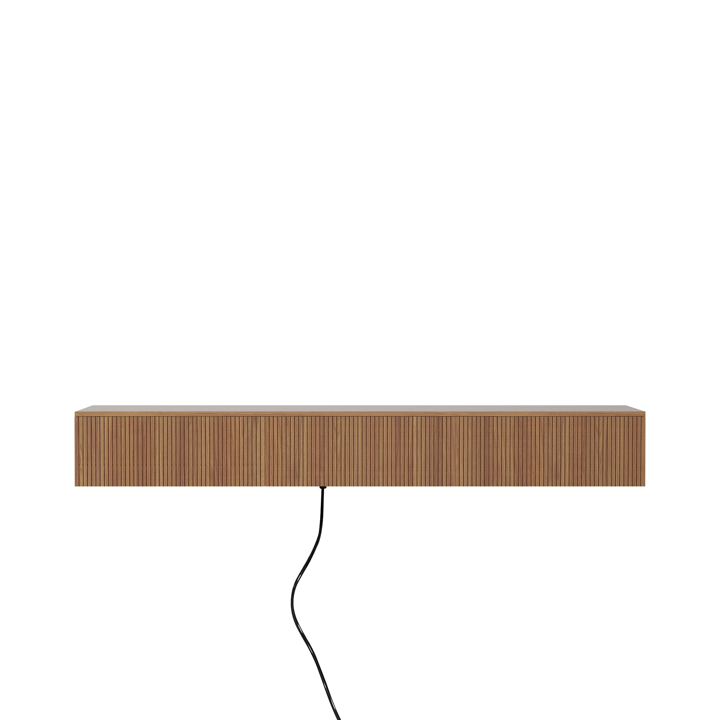 Aukfa Modern Floating TV Stand Wall Mounted for TVs up to 70 with 16 Color LEDs, Walnut