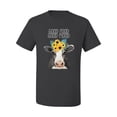 thumbnail image 2 of Wild Bobby, Good Food Good Mood Funny Cute Cow Animal Lover Men's Graphic T-Shirt, Charcoal, X-Large, 2 of 3