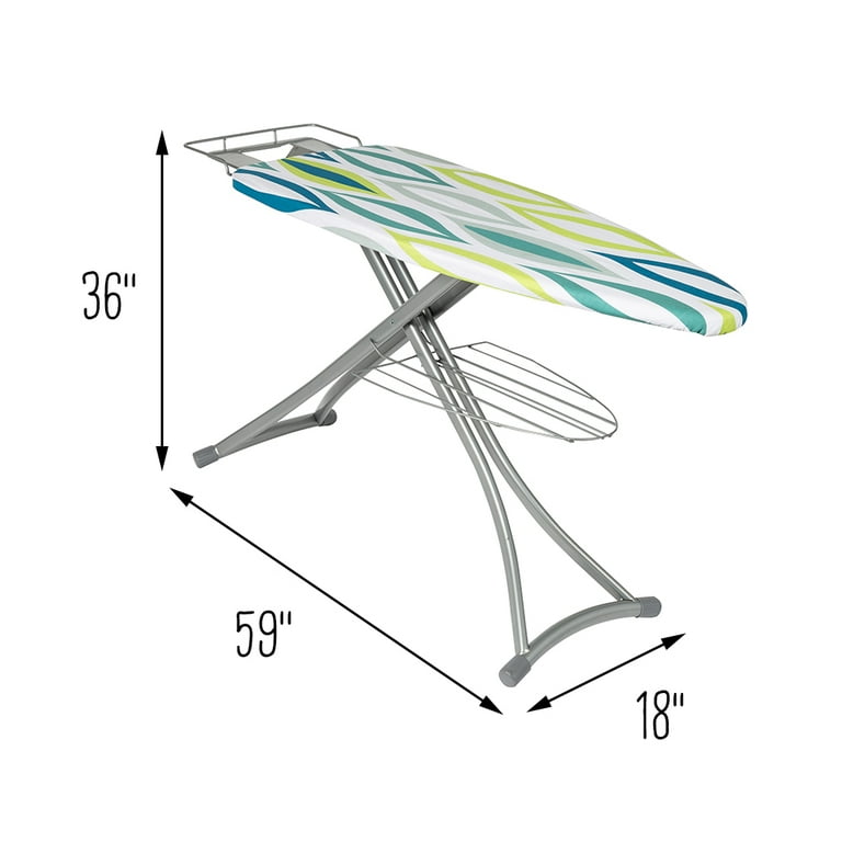 Honey-Can-Do Silver and Multi Oval Print Collapsible Ironing Board