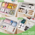 thumbnail image 6 of 6 PCS Clear Plastic Drawer Organizer Set, 3 Sizes Desk Drawer Divider Organizers and Storage Bins for Makeup, Jewelry, Gadgets for Kitchen, Bedroom, Bathroom, Office, 6 of 7