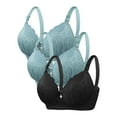 thumbnail image 1 of DecSea 3PC Women's Solid Color Steel Ring Oversized Gathering Underwear Daily Bra, 1 of 4