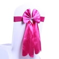 thumbnail image 1 of Bewildely Funda elástica para silla con lazo, fajas, cinta antiarrugas, banda para silla, decoración de boda Decoración del hogar Rosa roja, 1 of 6