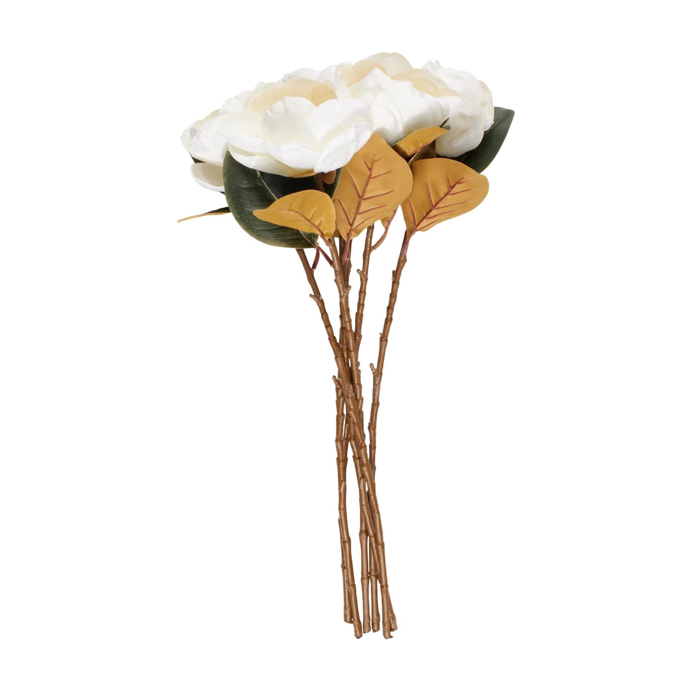 30" Plastic Floral Tall Magnolia Artificial Flower Stem, by DecMode (6 Count)