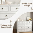 thumbnail image 3 of 9 Drawer Dresser for Bedroom, Wood Chest of Drawers, Rustic-Style Dresser with Metal Handles, Tall Storage Dresser Organizer, White, 3 of 14