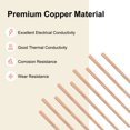 thumbnail image 2 of Uxcell 3-Pack Barra Redonda de Cobre 1.5mm x 300mm T2 Cobre, 2 of 7