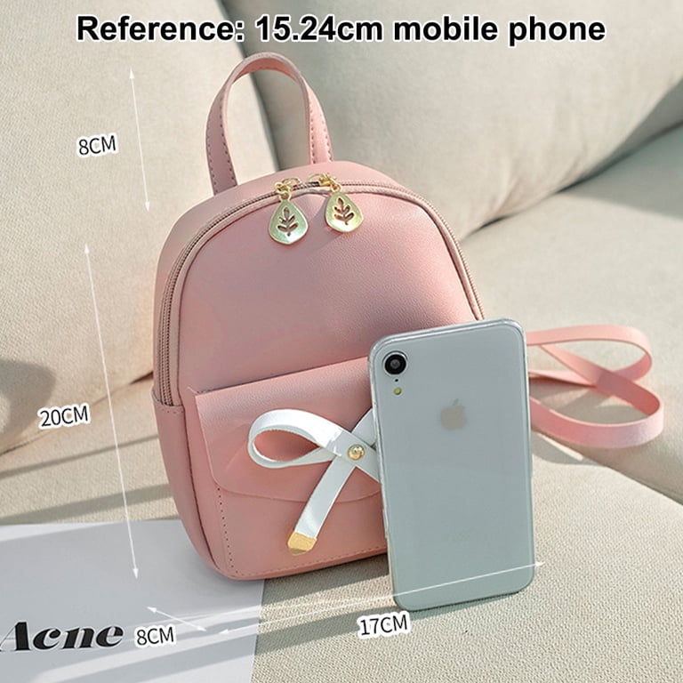 Mini Backpack Bowknot Leather Backpack Small Backpack Purse  display picture 1