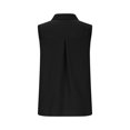 thumbnail image 6 of Htigea Womens Short Sleeve Shirts V Neck Collared Button Down Shirt Tops with Pockets Black,M, 6 of 6