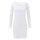 thumbnail image 1 of Gibobby Vestido de punto para mujer Vestido midi ajustado elástico de cintura alta con abertura y cuello cuadrado de manga larga para mujer(Blanco,M), 1 of 4
