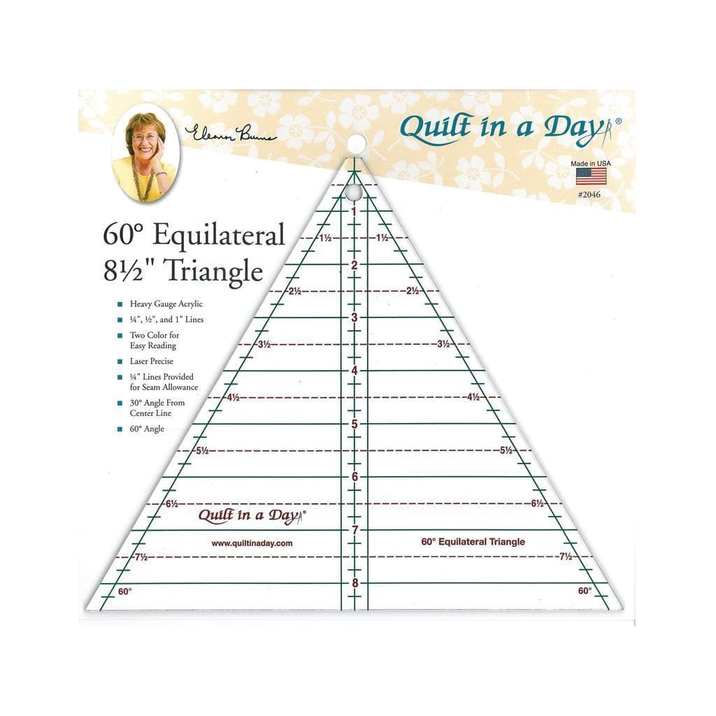 60 degree 8.5 Inch Triangle Ruler by Quilt in a Day