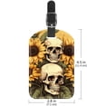 thumbnail image 6 of Square 2Pack PU Leather Sunflower Skull Cruise Luggage Tag with Privacy Cover and Name ID Tag for Travel Handbags Backpacks Luggage Tags, 6 of 6