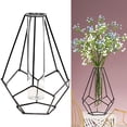 thumbnail image 4 of Metal Vase Tube Glass Planter Terrarium Geometric Metal Stand, Table Top 2 Black, 4 of 7