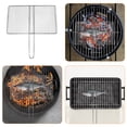 thumbnail image 3 of Miangastore Outdoor BBQ Grilling Rack Campfire Cooking Tool Heavy Duty Stainless Steel Fish Grilling Rack with Handle for Meat Vegetables and Shrimp (Mesh Grids Style), 3 of 8