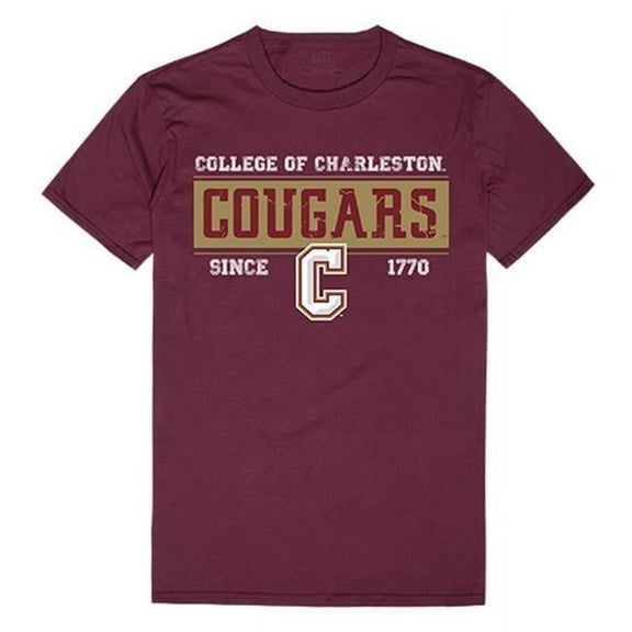 W Republic Apparel 507-115-327-05 Charleston College Established Mens Tee, Maroon - 2XL