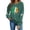 #0166-Green, variant on Pounoo St Patricks Day Hoodies for Women Plus Size Shamrock Print Sweatshirt Comfortable Fashion Casual Saint Patricks Long Sleeve Shirt Gift