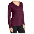 thumbnail image 5 of Yellow Rooster Women's Long Sleeve PosiCharge Competitor V-Neck Tee Maroon M, 5 of 7