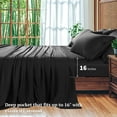 thumbnail image 6 of SONORO KATE 6 Pieces Bamboo Bed Sheets Set, Luxury Rayon Derived - Deep Pockets - Wrinkle Free - Extremely Soft, Full, Black, 6 of 6