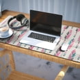 thumbnail image 3 of Long Mouse Pads for Desk,Pink and Blue Ethnic Style Feather Desk Mats on Top Of Desks, Desk Mouse Pad Extra Large with 3mm Non-Slip Base and Stitched Edge for Gaming,Work,Home 35.4"x15.7", 3 of 5