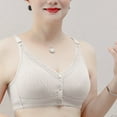 thumbnail image 2 of Timegard Bras for Women Front Closure Button Lace Full Support Comfy Solid Color Wirefree Daily Bras, 2 of 7