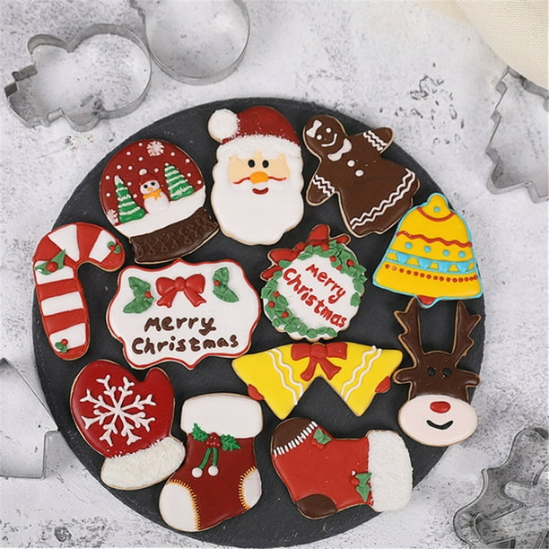 3d Christmas Cookie Cutters Set Stainless Steel Food Grade Snowman 9pcs Christma Walmart Com Walmart Com