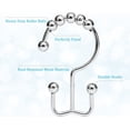 thumbnail image 3 of Shower Curtain Rings, OEH Shower Curtain Hooks, Rust-Resistant Metal Shower Hooks for Curtain, Double Glide Shower Curtain Hooks for Bathroom Shower Curtain & Shower Liner, Set of 12, Chrome, 3 of 6