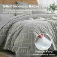 thumbnail image 3 of Flymme Gray Tufted Comforter Set Queen Size 7 Piece Bed in a Bag Shabby Chic Boho Comforter and Sheet Set Soft Microfiber Complete Bedding Sets, 3 of 7