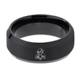thumbnail image 2 of Tungsten Ring Mens Black Wedding Band Valentine Gift Gamer Handmade Item 10 Year Anniversary Brother, 2 of 8